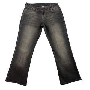Mavi Jeans Womens 30 Black 740 Elisa Flare Extended Tab Charcoal Wash Denim